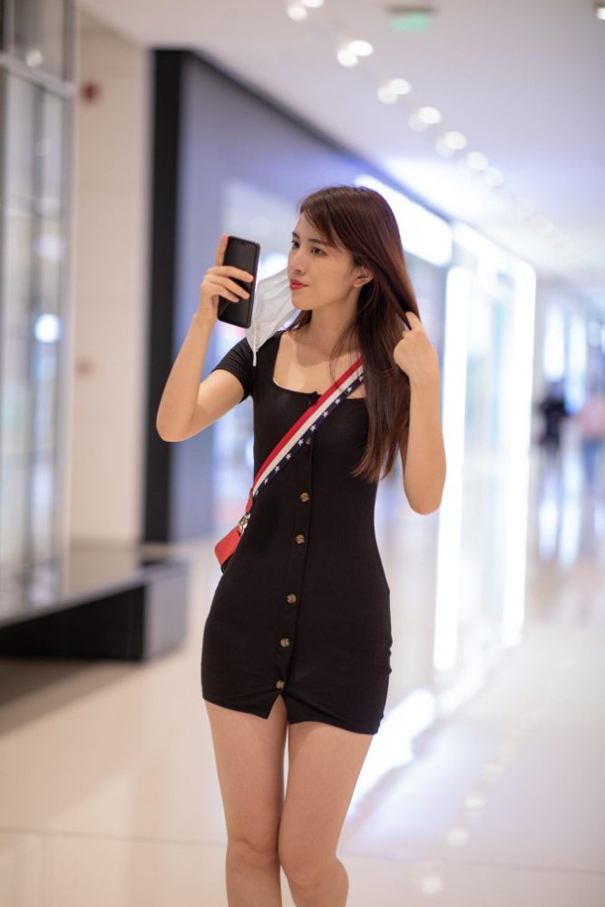 逛商场的黑色包臀裙美丽女孩【385P】00050-街图社