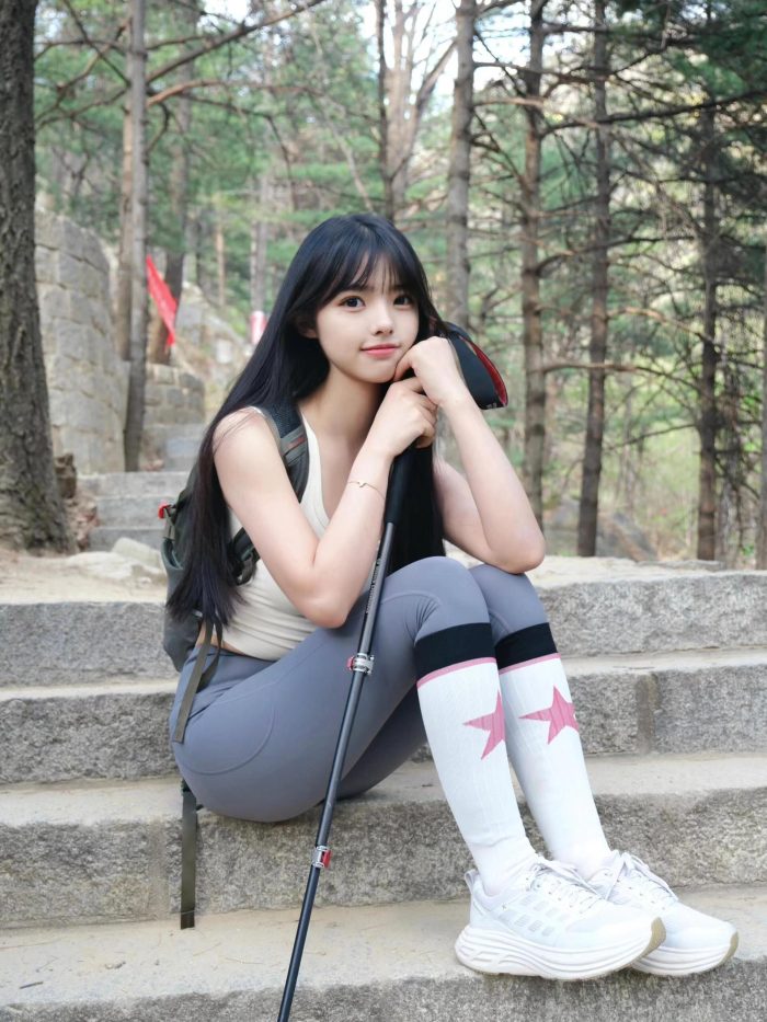 爱爬山的瑜伽裤MM，太甜美了！~-街图社