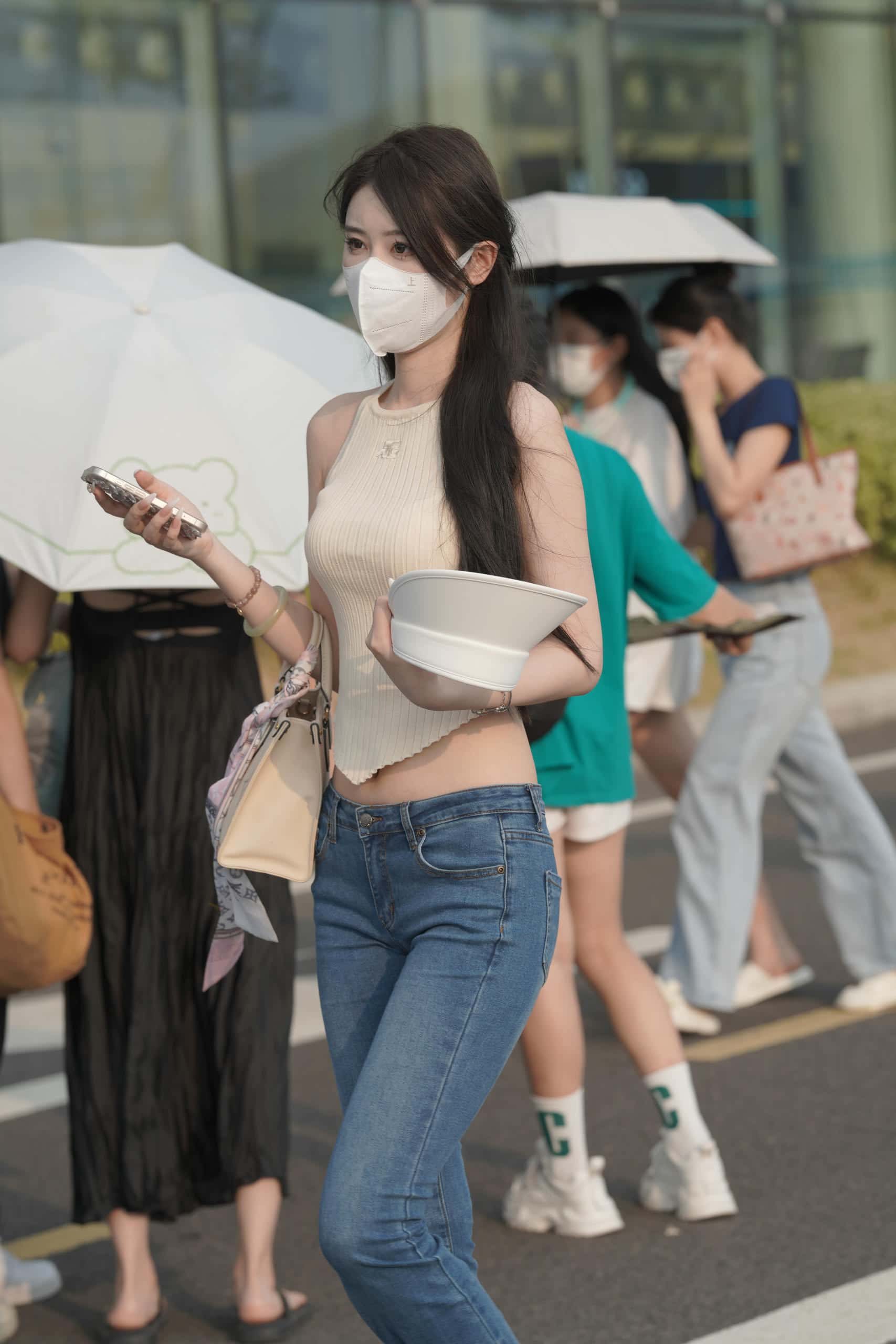 图片[1]-清纯喇叭牛仔裤女孩 【79P】J3591-街图社